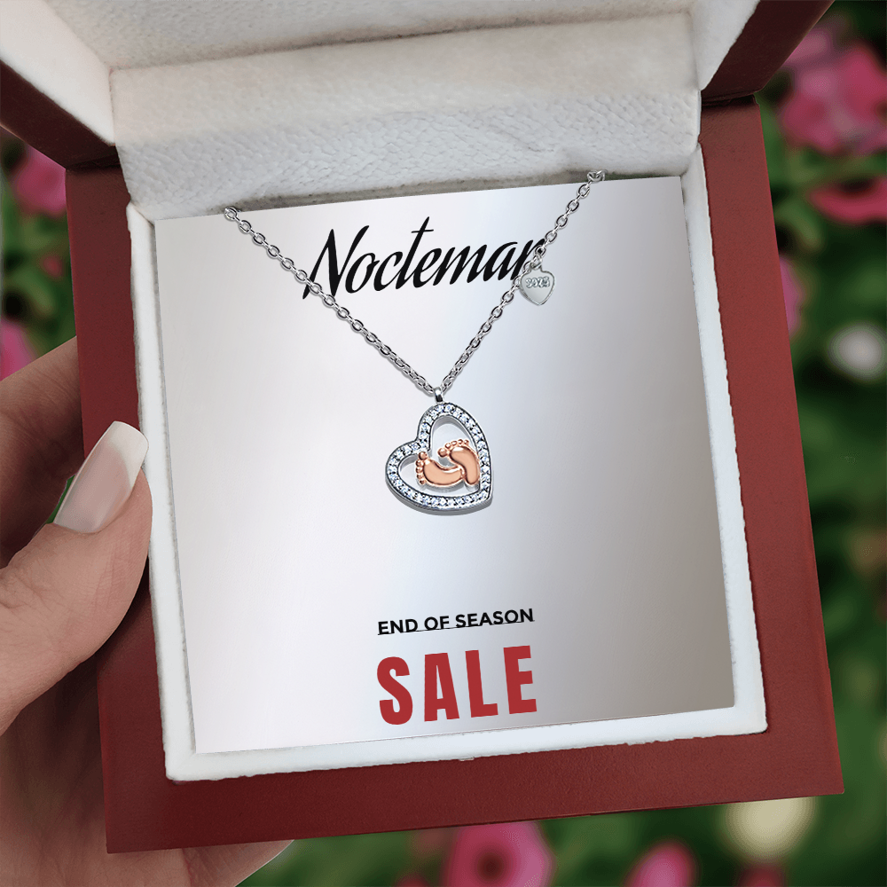 Baby Feet Heart Necklace - Noctemar edition