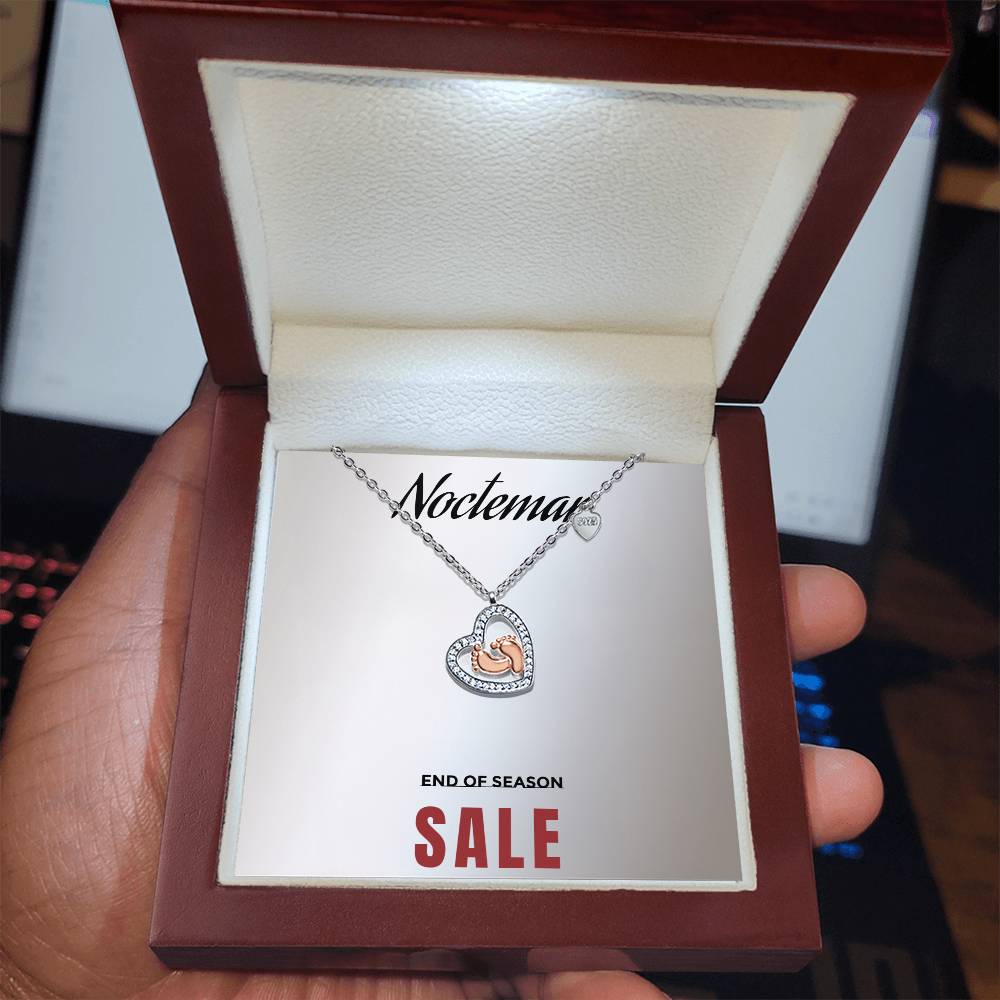 Baby Feet Heart Necklace - Noctemar edition